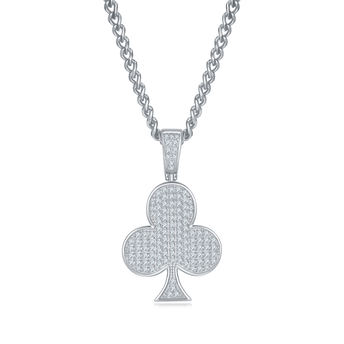 Plum Blossom Hip Hop Necklace S925 Silver Pendant Moissanite Grade D 0.92CT